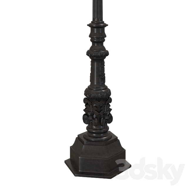 Three-horn street lamp 3DS Max Model - thumbnail 4
