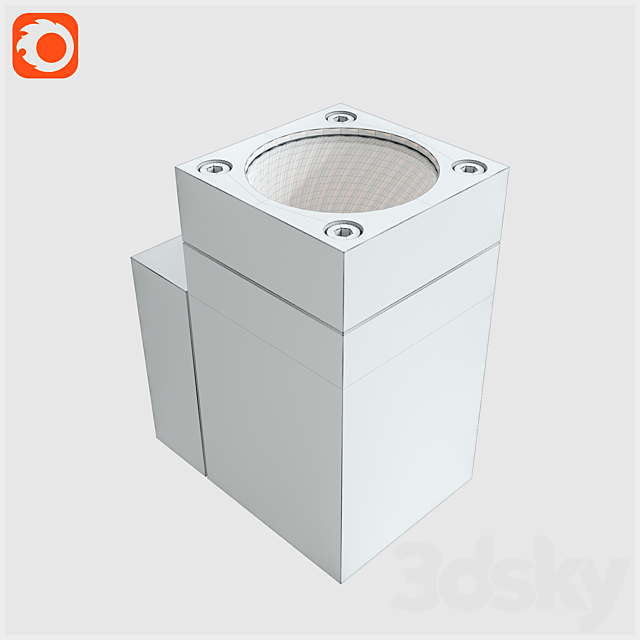 Street lamp qube wall light 3DS Max Model - thumbnail 2