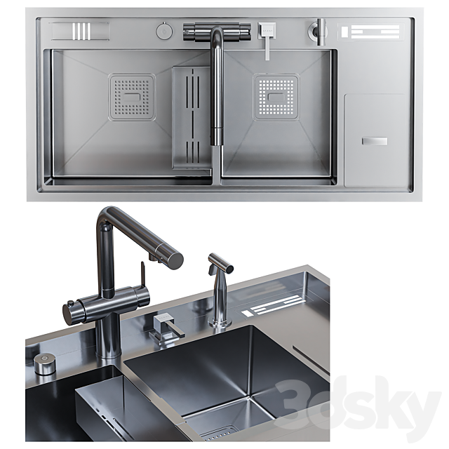 Asras sink set2 3DS Max Model - thumbnail 2