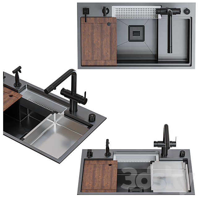 Asras sink set2 3DS Max Model - thumbnail 5