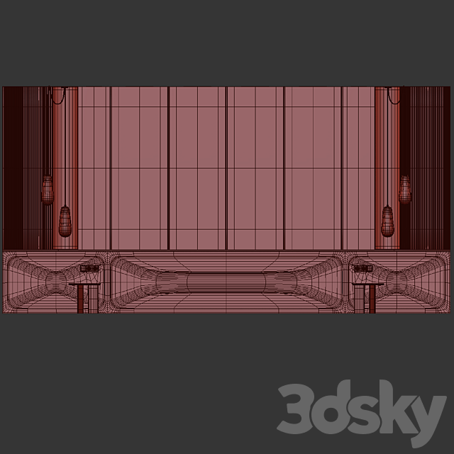 Wall composition Bedroom Headboard 002 3DS Max Model - thumbnail 5