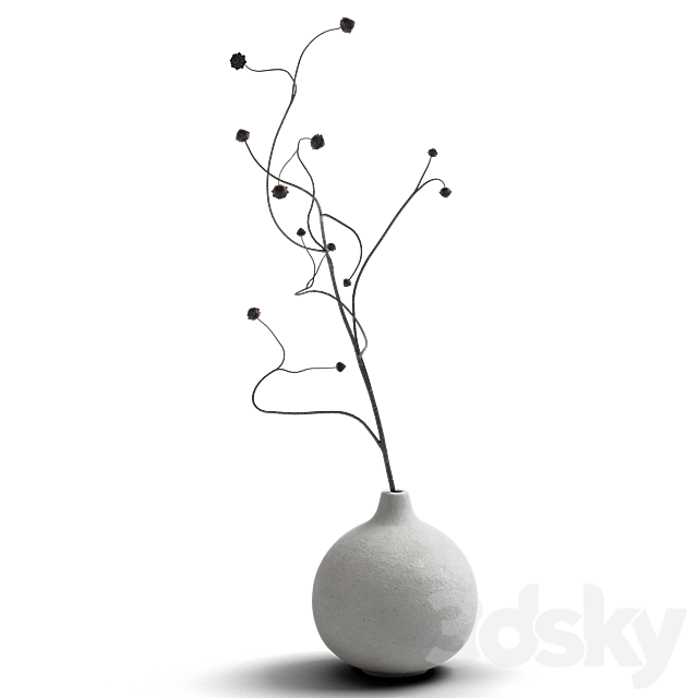 Decorative set 4 Branches 3DS Max Model - thumbnail 3