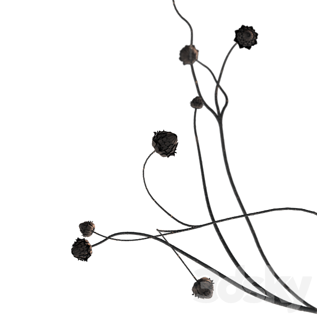 Decorative set 4 Branches 3DS Max Model - thumbnail 5