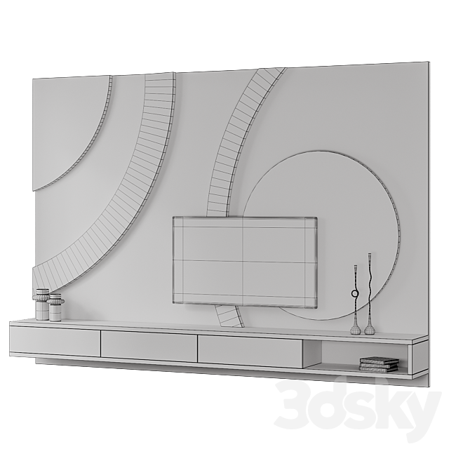 67 TV Wall Composition 3DS Max Model - thumbnail 6