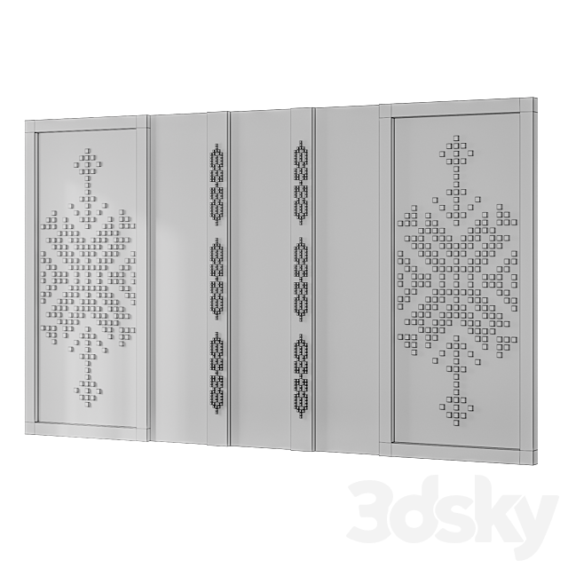 68 Mosaic headboard 3DS Max Model - thumbnail 6