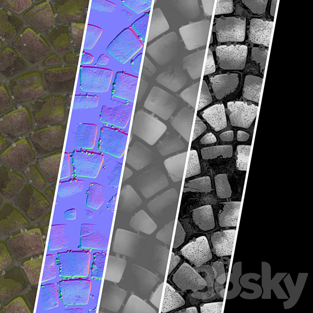 Pavement Materials 35- Paving By Gravel and Mud | Pbr 4k Seamless 3DS Max Model - thumbnail 4