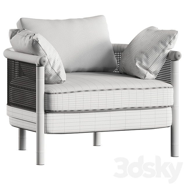 Sydney Cane Armchair by Soho Home 3DS Max Model - thumbnail 5