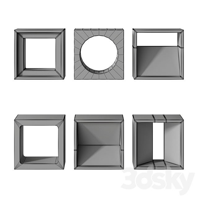 Modular decorative partition Modular Wall 01 3DS Max Model - thumbnail 4