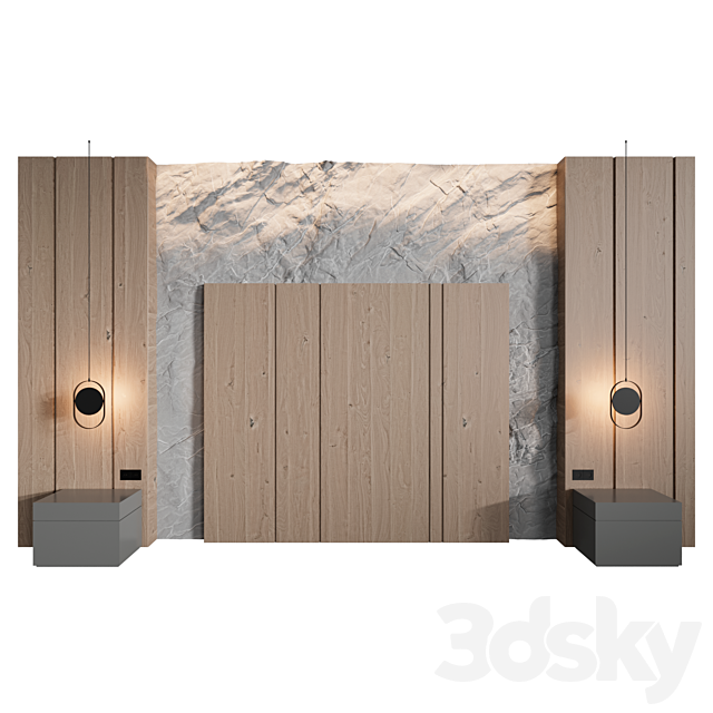 Rock Headboard 05 | Headboard 3DS Max Model - thumbnail 2