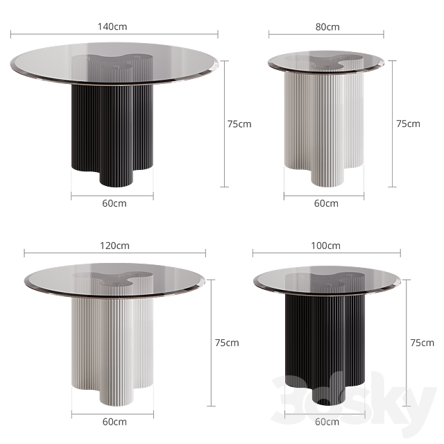 OM Series of dining tables ALGORITMO-2212 Algoritmo Home 3DS Max Model - thumbnail 2