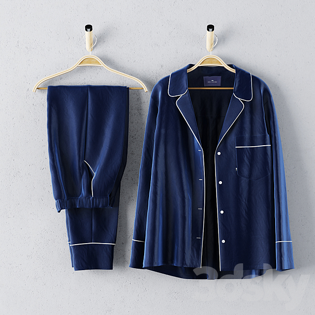 Silk pajama set 3d