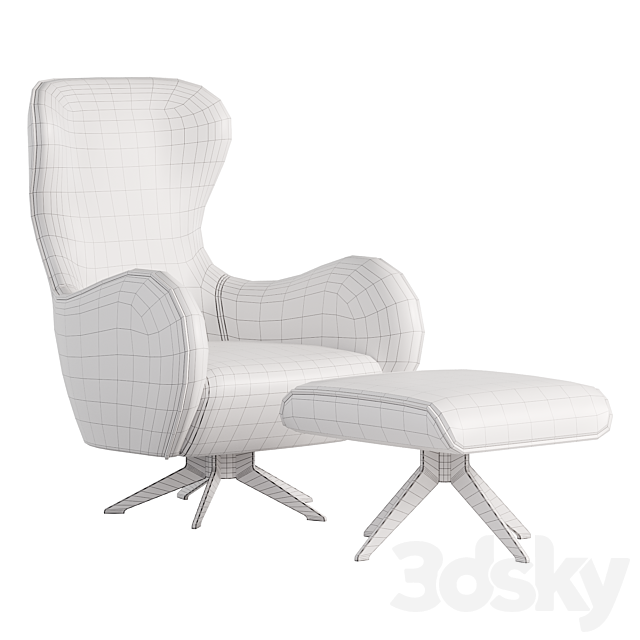 ALBERT Armchair 3DS Max Model - thumbnail 5