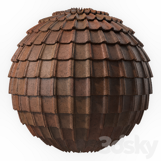Roof Tile Materials 49- Concrete Roofing by Sbsar generator | Seamless Pbr 4k 3DS Max Model - thumbnail 2