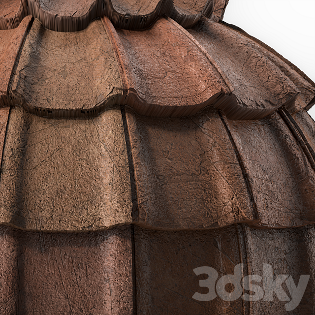 Roof Tile Materials 49- Concrete Roofing by Sbsar generator | Seamless Pbr 4k 3DS Max Model - thumbnail 3
