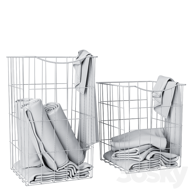 Laundry basket 3DS Max Model - thumbnail 4