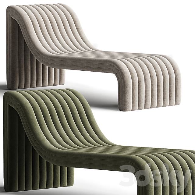 Barker Chaise Lounge 3DS Max Model - thumbnail 2