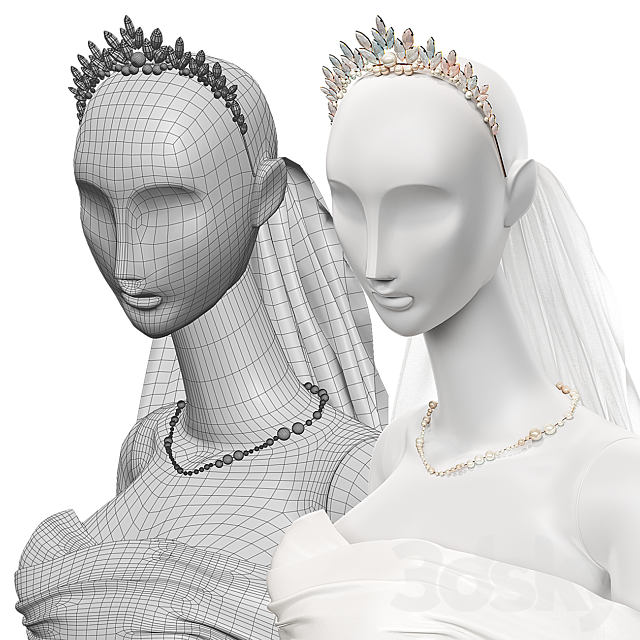 Wedding clothes on mannequins 001 3DS Max Model - thumbnail 3