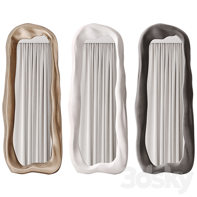 Large mirrors in sculptural ceramic frames by O.Garikova 3DS Max Model - thumbnail 2