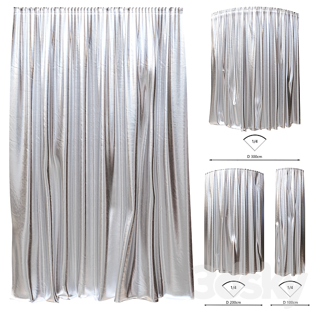 foil curtains 3DS Max Model - thumbnail 2