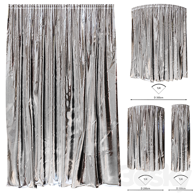 foil curtains 3DS Max Model - thumbnail 3