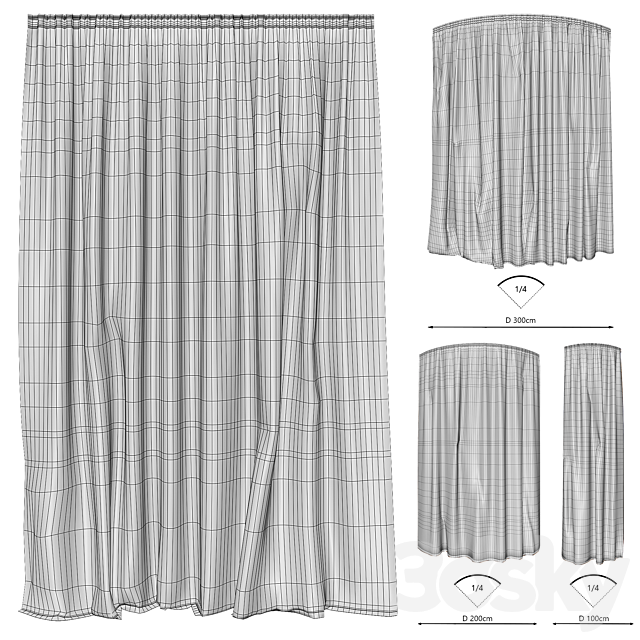 foil curtains 3DS Max Model - thumbnail 4