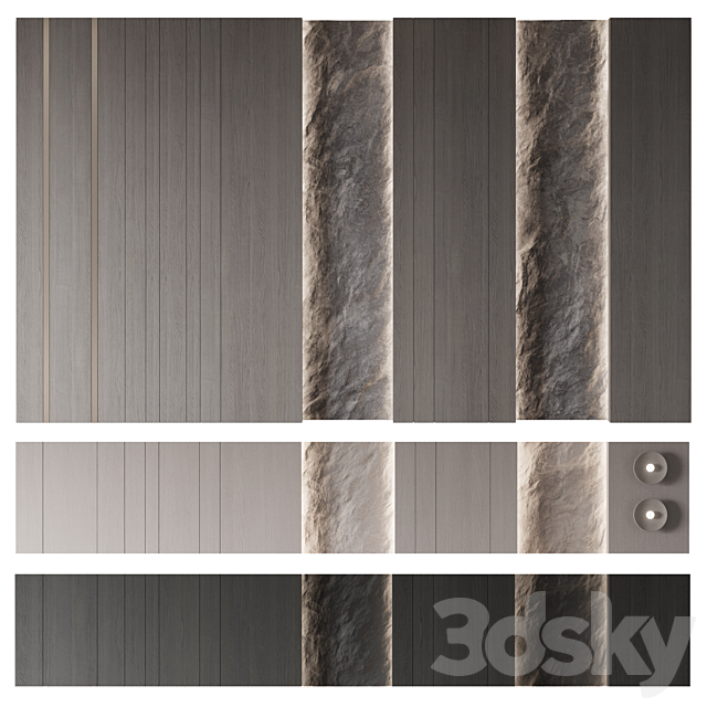 Wall panel No. 22 3DS Max Model - thumbnail 2