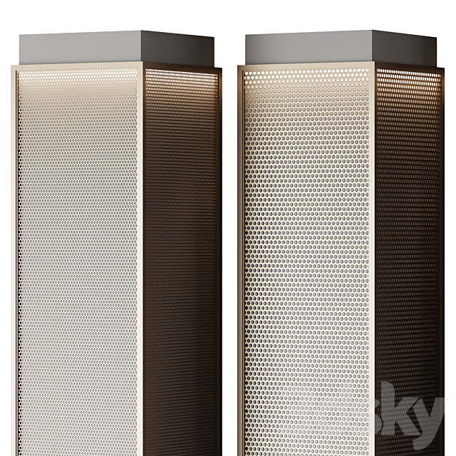 Metal columns with perforation No. 2 3DS Max Model - thumbnail 2