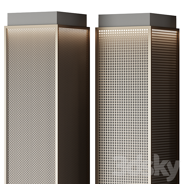 Metal columns with perforation No. 2 3DS Max Model - thumbnail 3