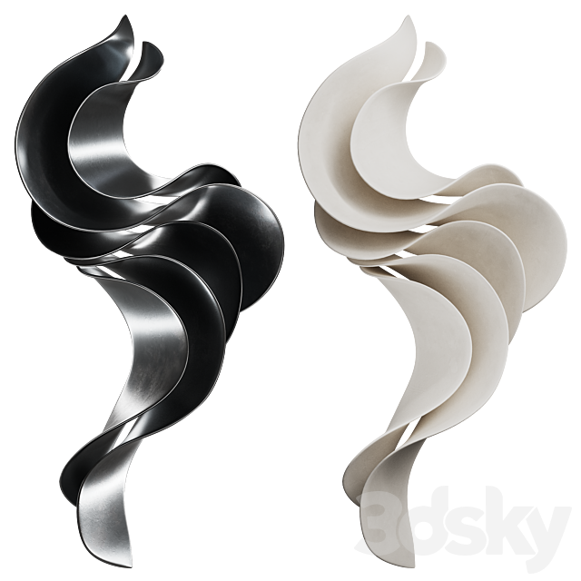 Wall sculpture Abstract Wave Vasso Fragkou 06 3DS Max Model - thumbnail 2