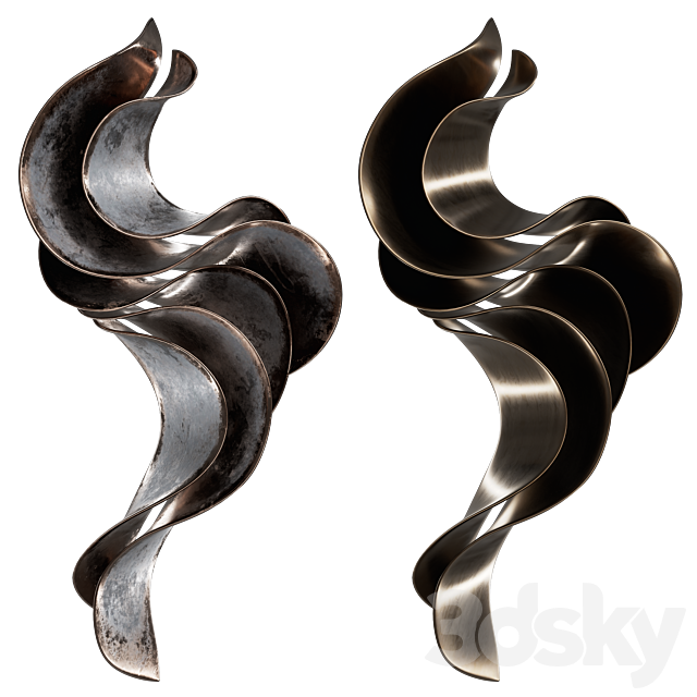 Wall sculpture Abstract Wave Vasso Fragkou 06 3DS Max Model - thumbnail 3