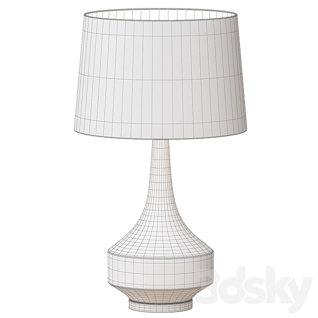 Anderson Table Lamp White 3DS Max Model - thumbnail 3