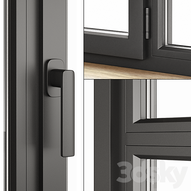 Plastic windows 3DS Max Model - thumbnail 2