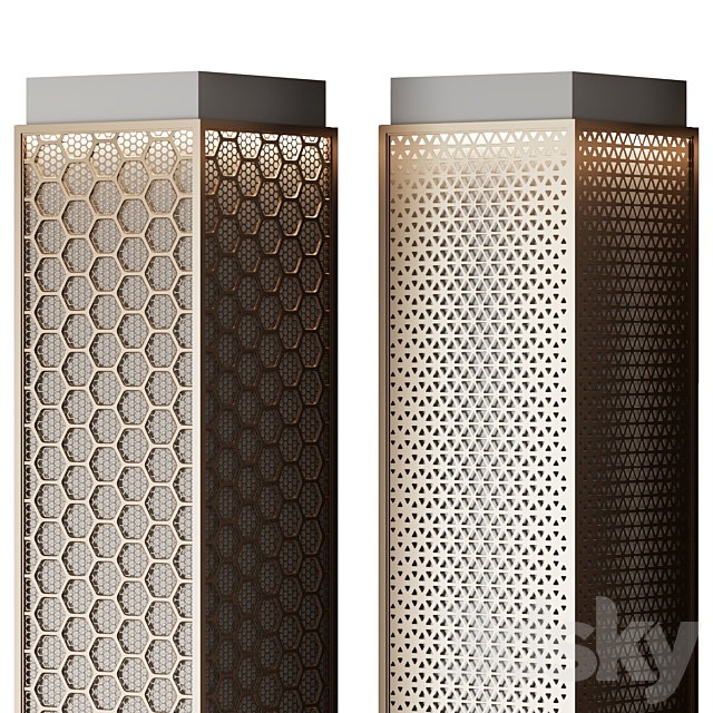 Metal columns with perforation No. 4 3DS Max Model - thumbnail 2