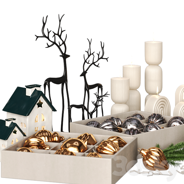 Christmas Decor set 3DS Max Model - thumbnail 4
