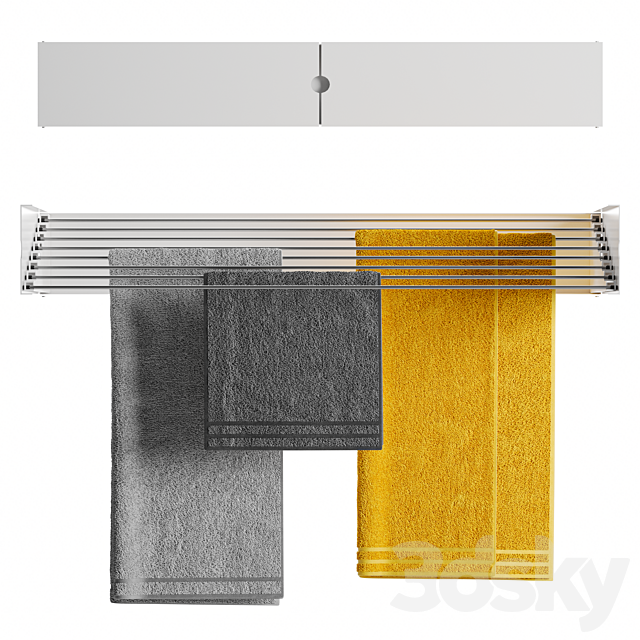 Wall-mounted clothes dryer 3DS Max Model - thumbnail 2