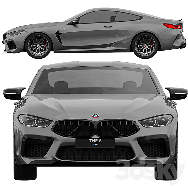 BMW M8 Competition 3DS Max Model - thumbnail 3