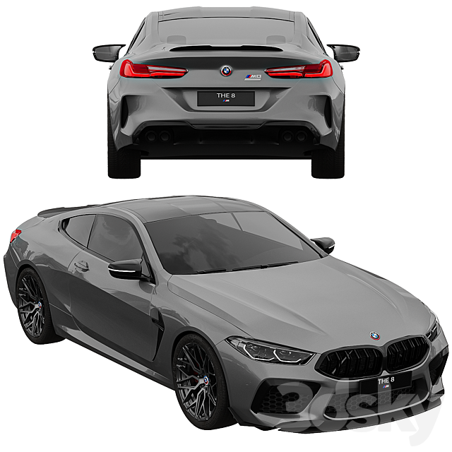 BMW M8 Competition 3DS Max Model - thumbnail 4