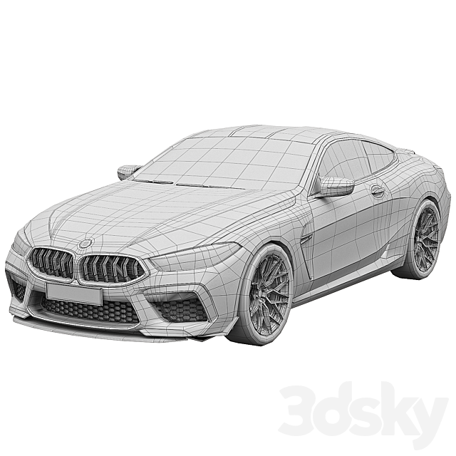 BMW M8 Competition 3DS Max Model - thumbnail 5