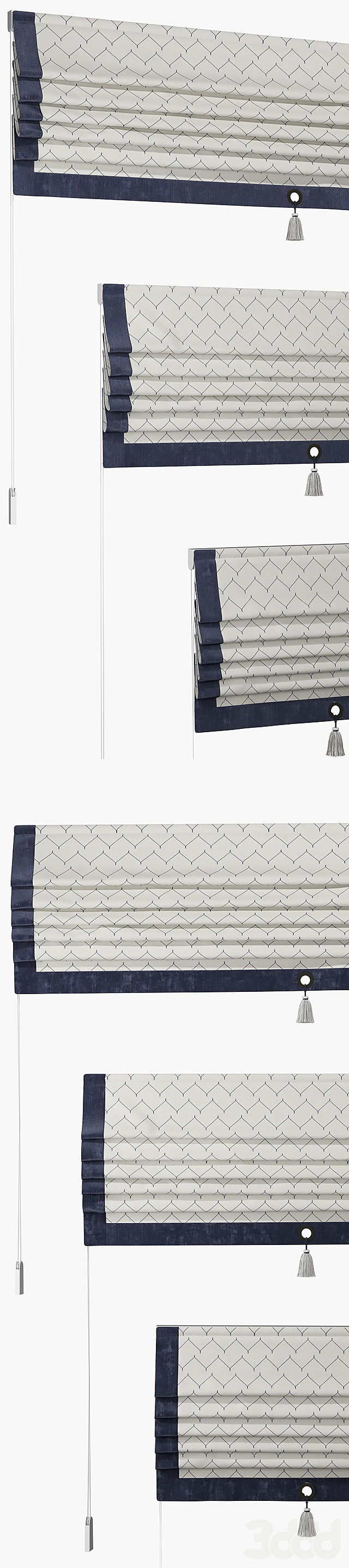 Комплект прямых римских штор TITOS - Шторы - 3D Модель