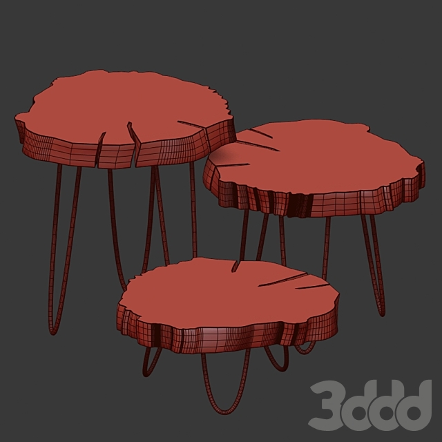 Журнальные столики из слэба - Столы - 3D Модель