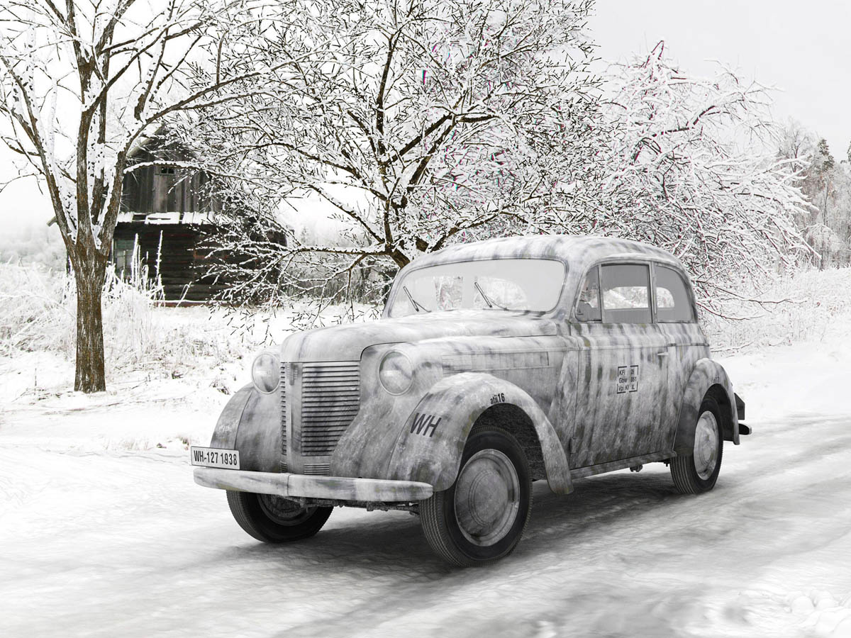 Opel Olympia OL38 Wehrmacht Winter - Работа из галереи 3D Моделей