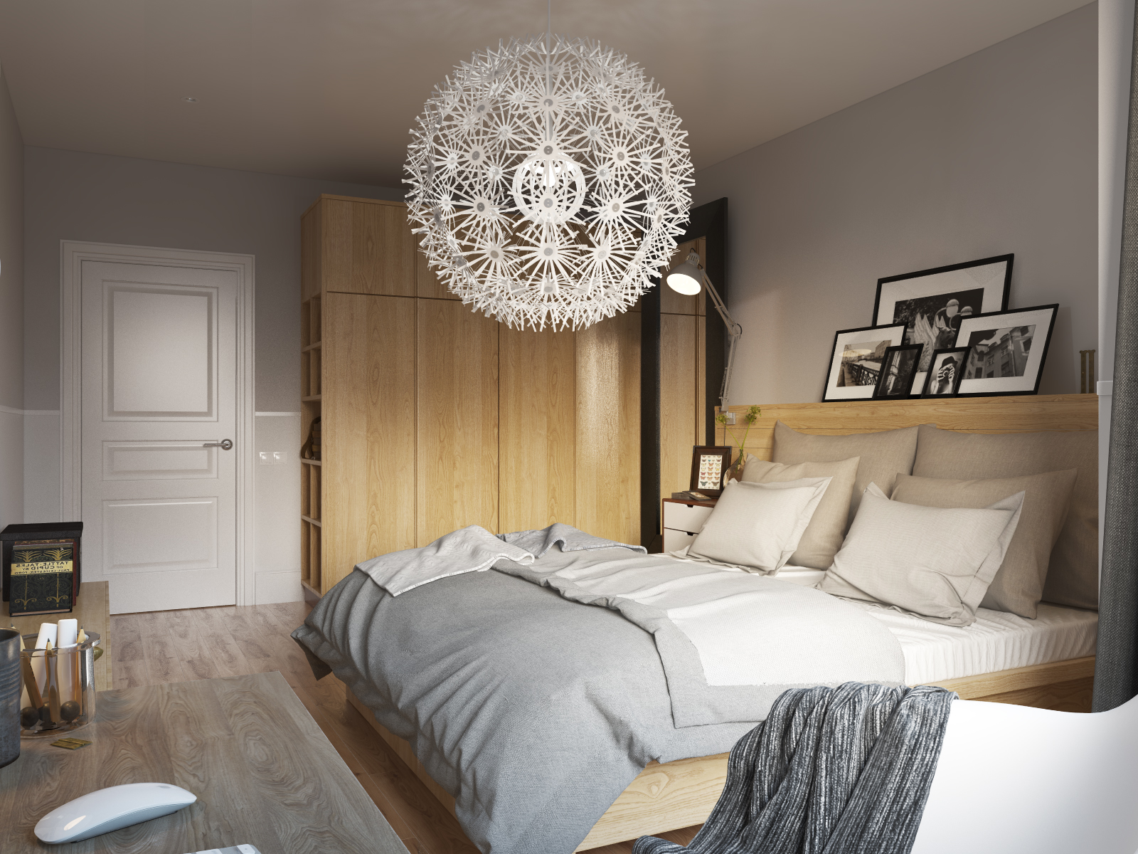 Светильник в скандинавском стиле в спальню