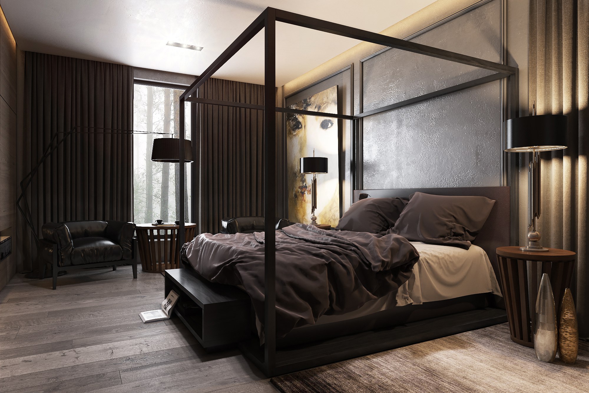 Спальня в загородном доме - Работа из галереи 3D Моделей